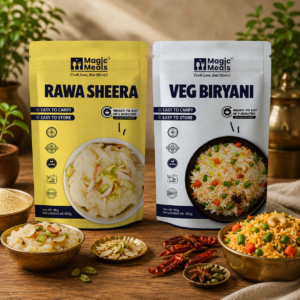Magic Meals Royal Combo | Veg Biryani & Rawa Sheera Ready to Eat Meal