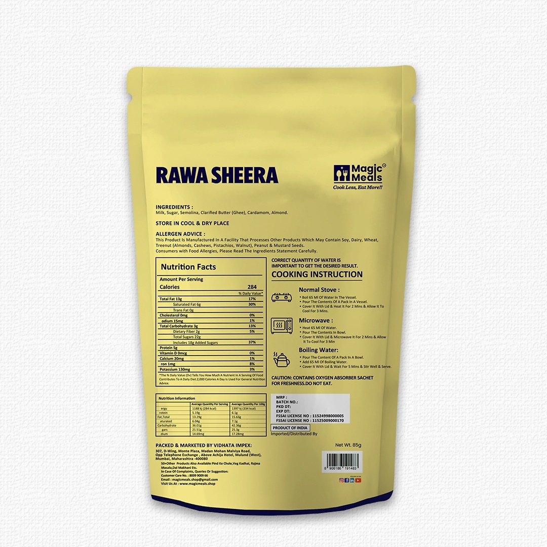 Magic Meals Rawa Sheera Ready to Eat | Instant Suji Halwa Dessert Magic Meals Rawa Sheera Ready to Eat | Instant Suji Halwa Dessert
