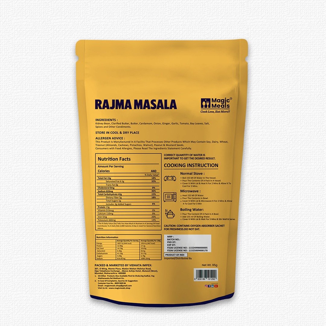Magic Meals Rajma Masala Ready to Eat | Instant Punjabi Rajma Curry Magic Meals Rajma Masala Ready to Eat | Instant Punjabi Rajma Curry