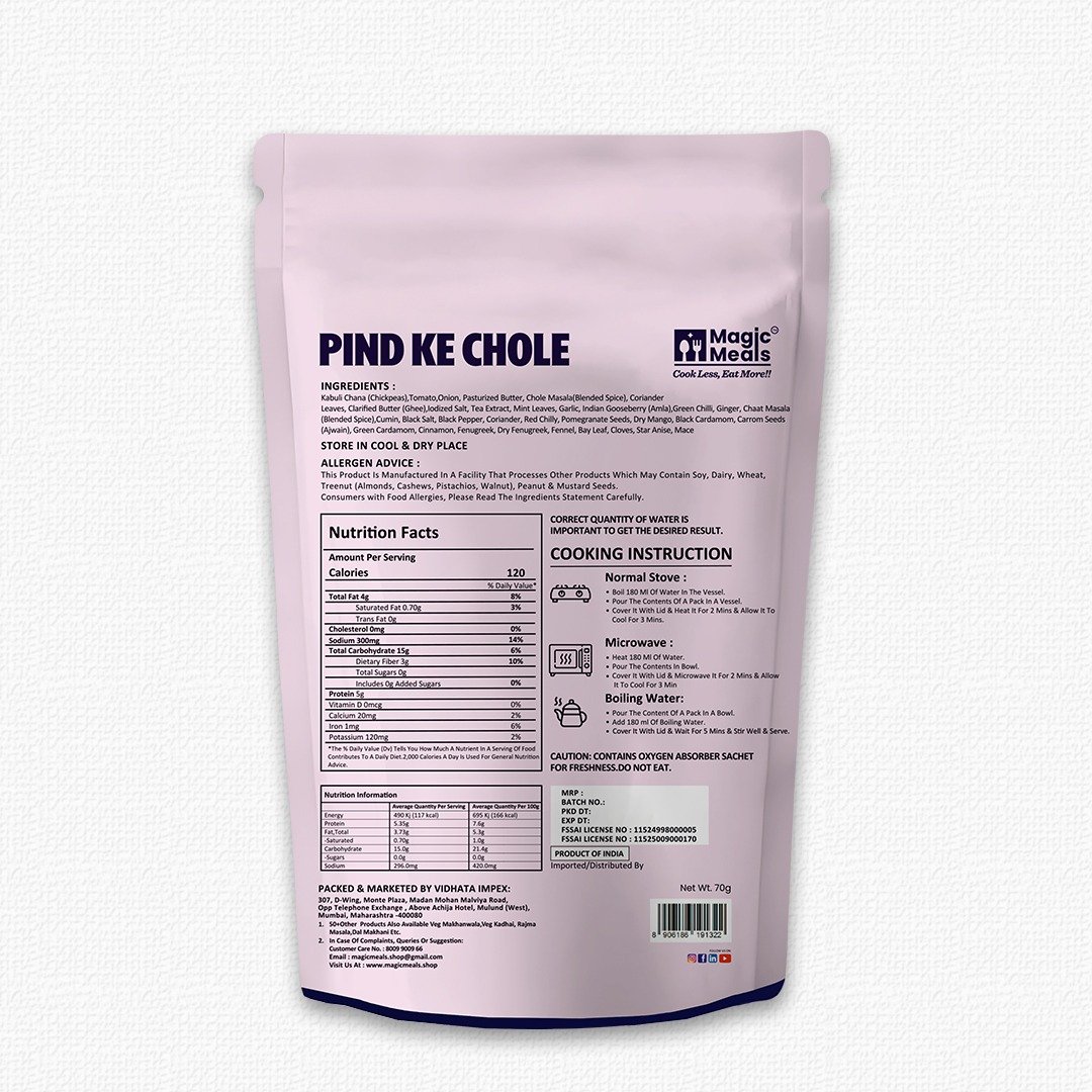 Magic Meals Pind Ke Chhole Ready to Eat | Instant Punjabi Chole Curry Magic Meals Pind Ke Chhole Ready to Eat | Instant Punjabi Chole Curry