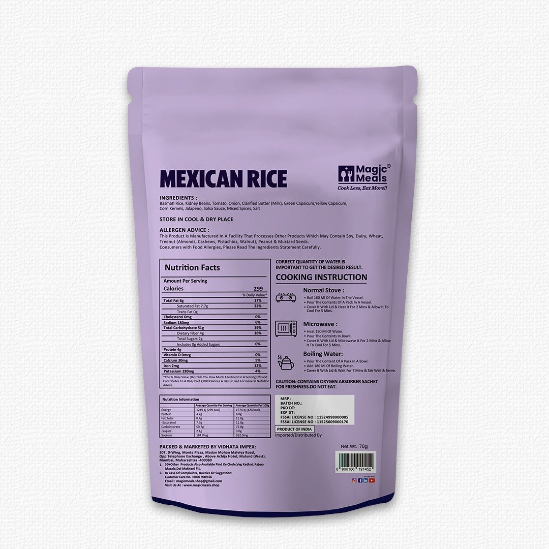 Magic Meals Mexican Rice Ready to Eat | Instant Spicy Mexican Style Rice Magic Meals Mexican Rice Ready to Eat | Instant Spicy Mexican Style Rice