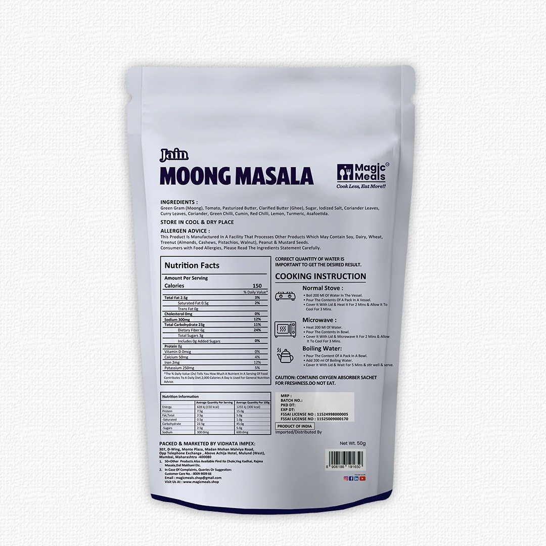 Jain Moong Masala – No Onion No Garlic Ready to Eat Meal | Magic Meals Jain Moong Masala – No Onion No Garlic Ready to Eat Meal | Magic Meals