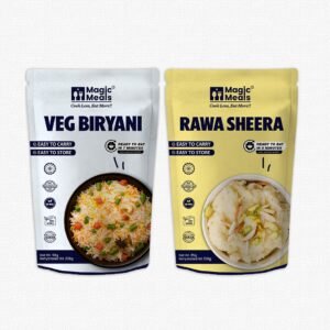 Magic Meals Royal Combo | Veg Biryani & Rawa Sheera Ready to Eat Meal