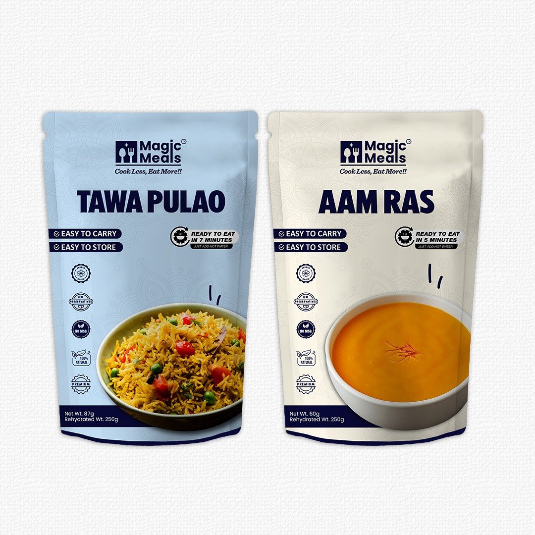 Magic Meals Royal Combo | Tawa Pulav & Aam Ras Ready to Eat Meal
