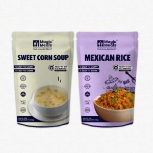 Indo-Chinese Combo | Sweet Corn Soup & Mexican Rice Ready to Eat Meal