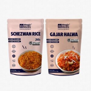 Magic Meals Indo-Chinese Combo (Schezwan Rice + Gajar Halwa) | Jain Ready-to-Eat Meal Combo