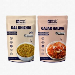 Magic Meals Light Dinner Combo (Dal Khichdi + Gajar Halwa) | Jain Ready-to-Eat Meal Combo