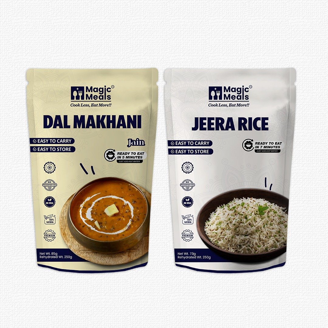 Magic Meals Classic Dinner Combo (Dal Makhani + Jeera Rice) | Jain Ready-to-Eat Meal Combo