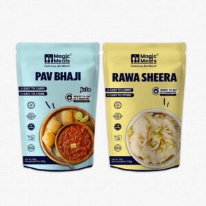 Magic Meals Street Style Combo (Pav Bhaji + Rawa Sheera) | Jain Ready-to-Eat Meal Combo