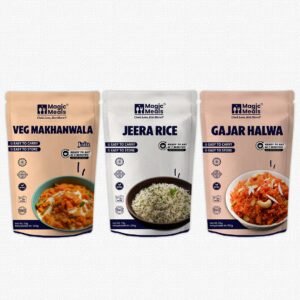 Magic Meals Homestyle Combo (Veg Makhanwala + Jeera Rice + Gajar Halwa) | Jain Ready-to-Eat Meal Combo
