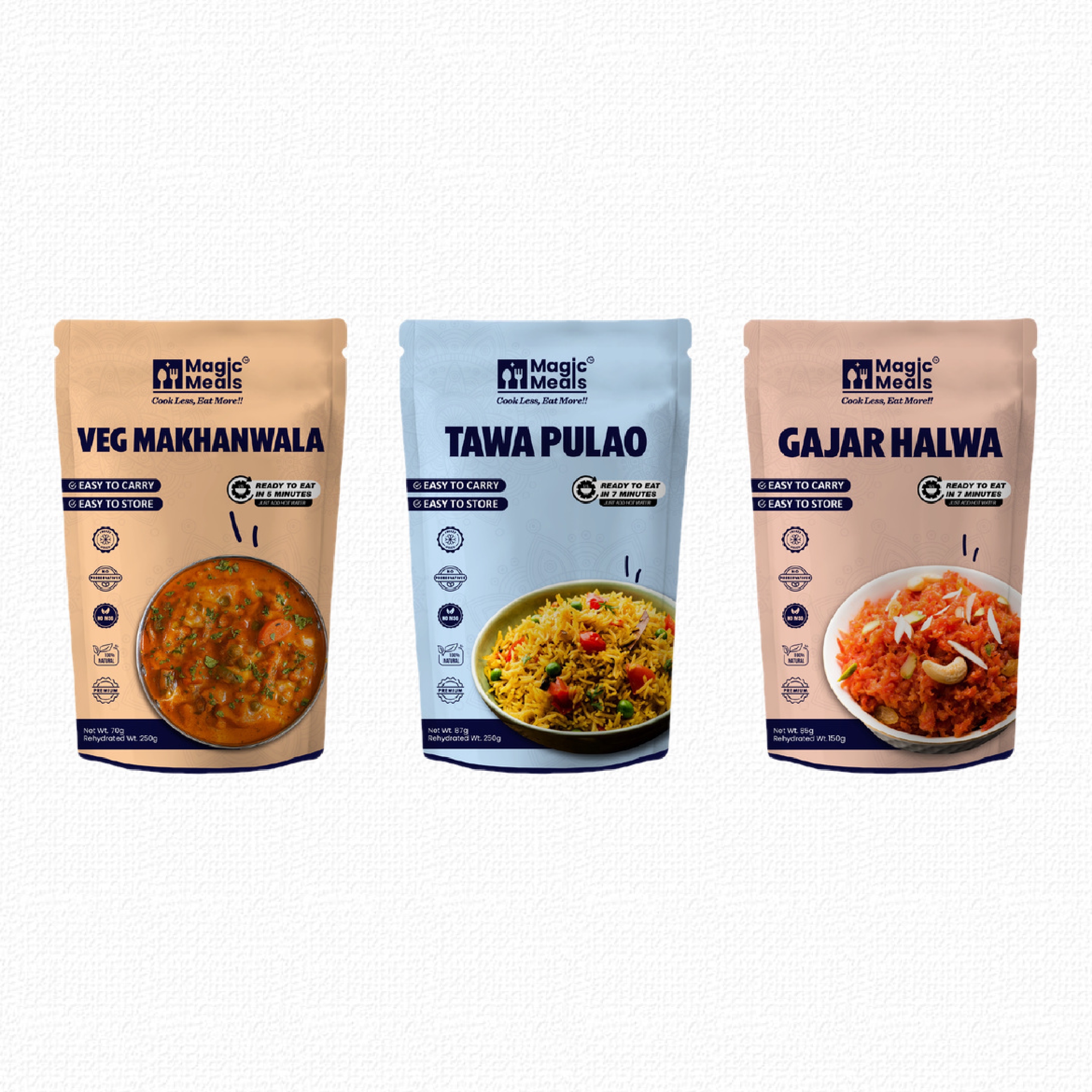 Magic Meals  Homestyle Combo ( Veg Makhanwala + Tawa Pulao + Gajar Halwa )