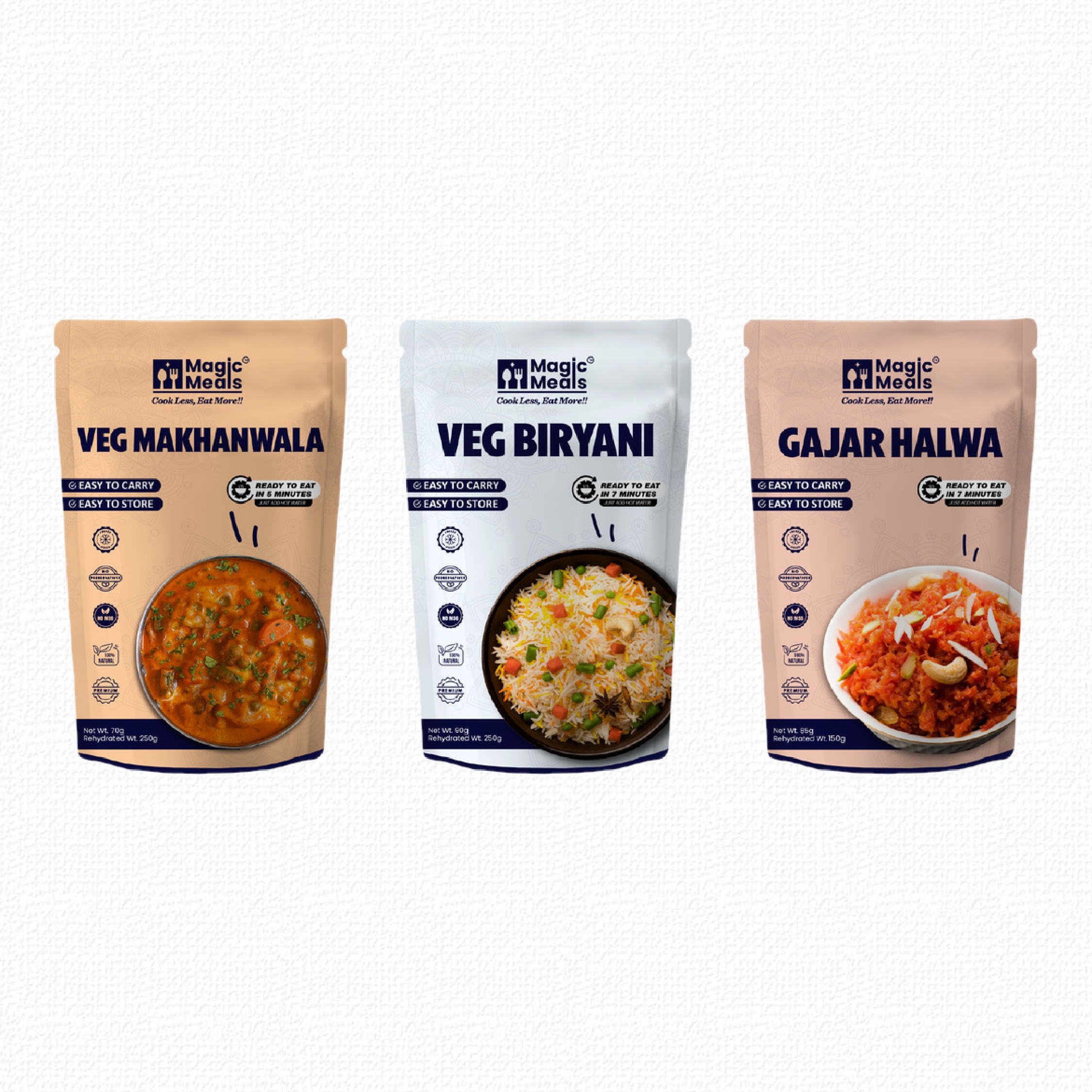 Magic Meals  Homestyle Combo ( Veg Makhanwala + Veg Biryani + Gajar Halwa )