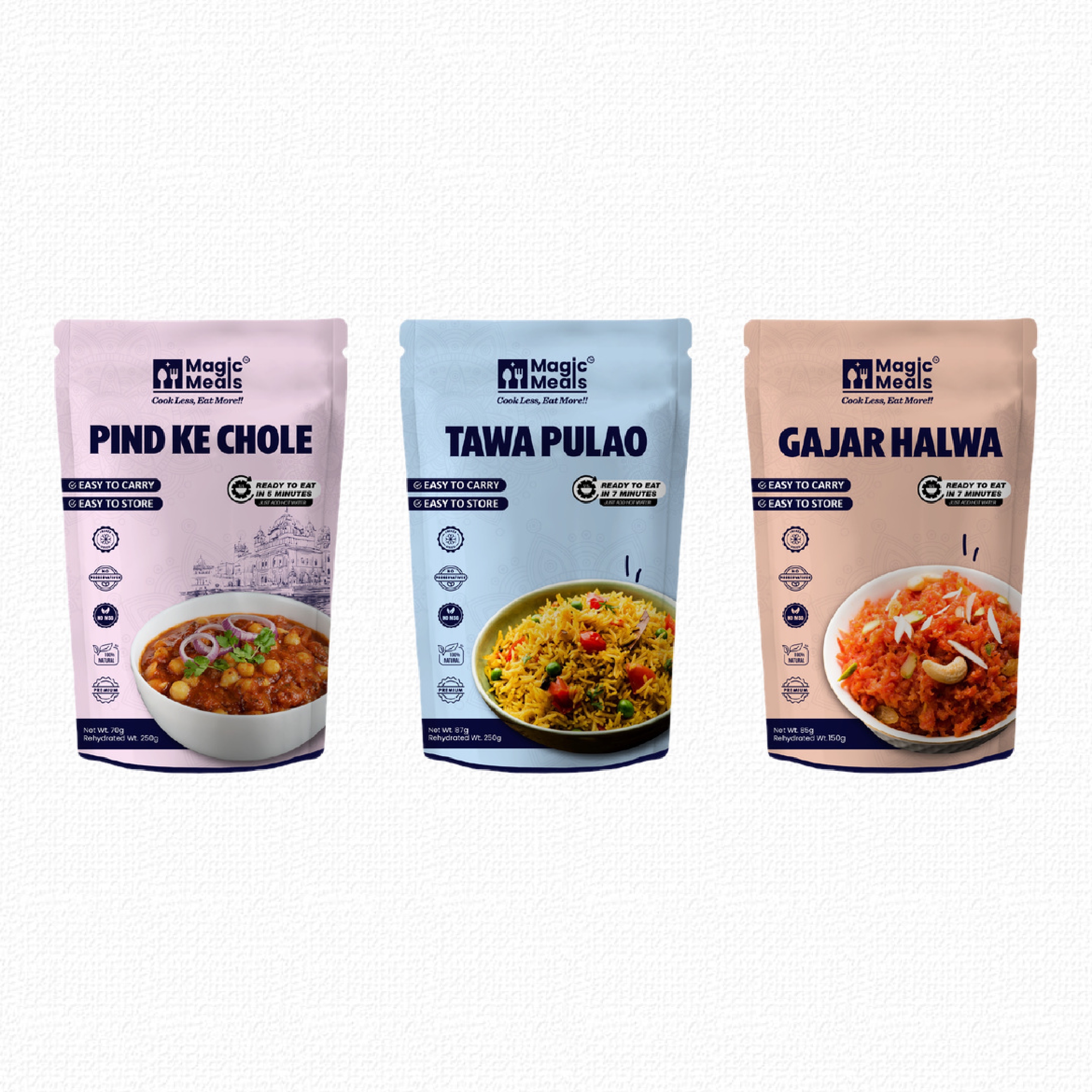 Magic Meals Punjabi Swaad ( Pind Ke Chole + Tawa Pulao + Gajar Halwa )