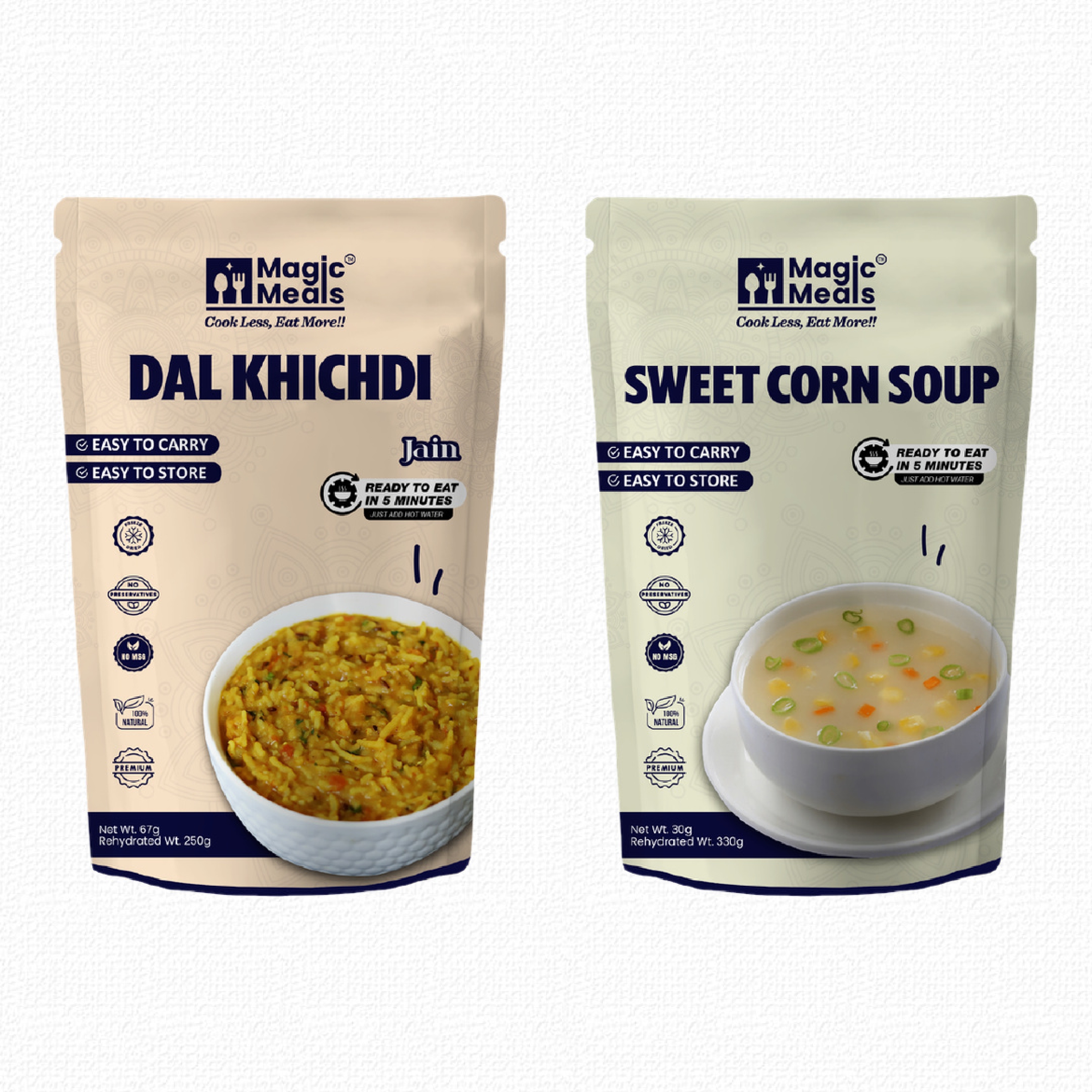 Magic Meals Jain Light & Comfort Combo ( Dal Khichdi + Sweet Corn Soup )