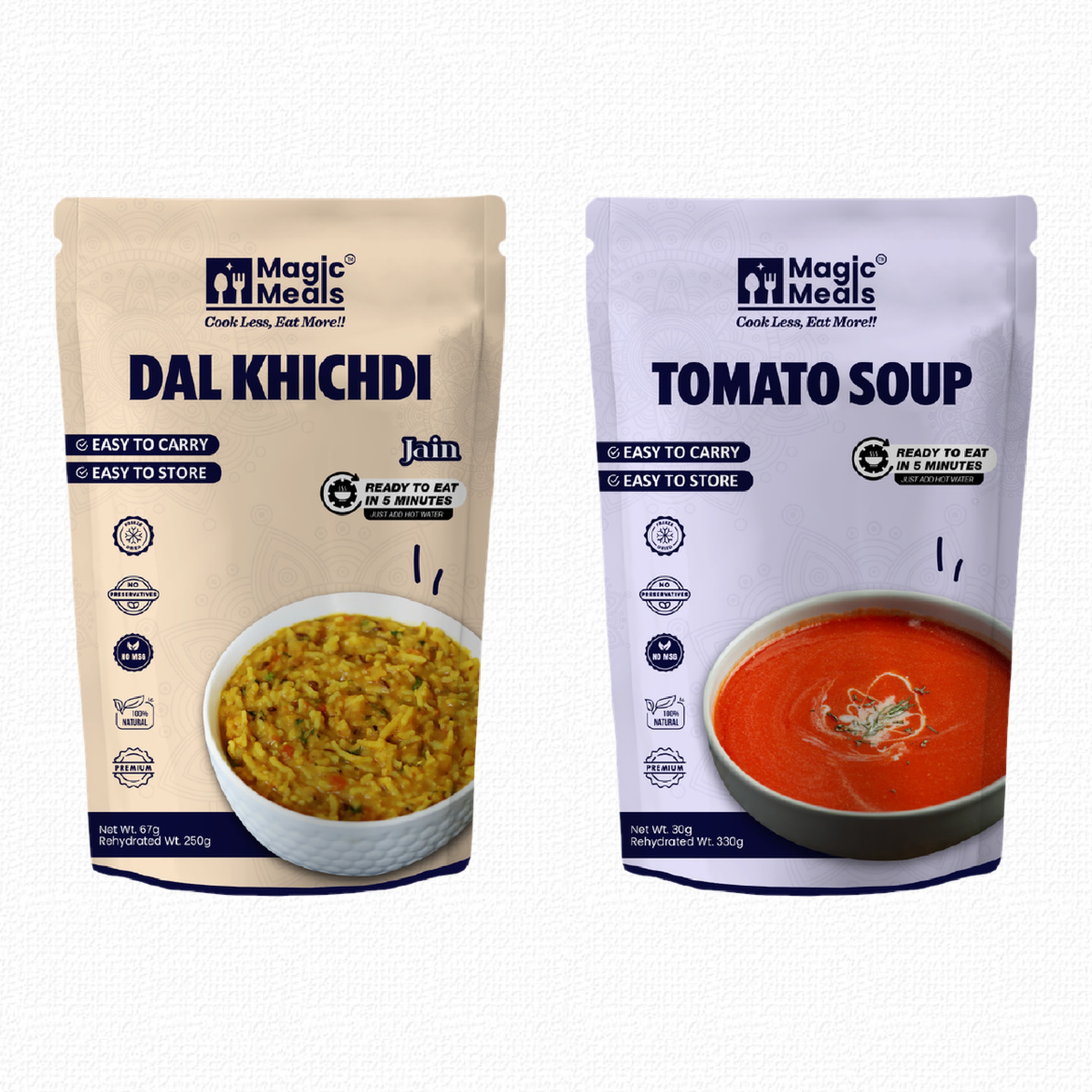 Magic Meals Jain Light & Comfort Combo ( Dal Khichdi + Tomato Soup )