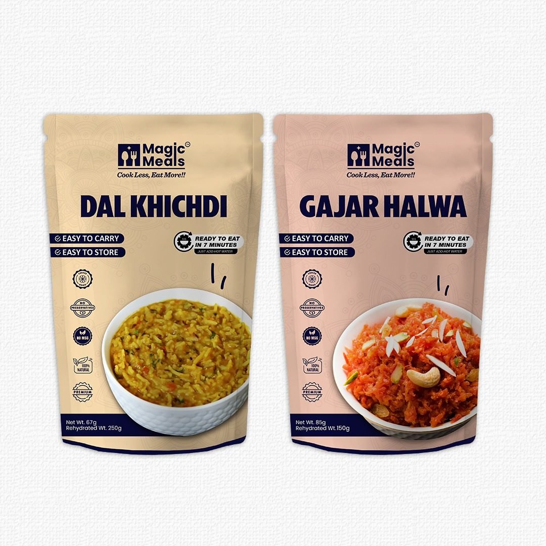 Light Dinner Combo | Dal Khichdi & Gajar Halwa Ready to Eat Meal