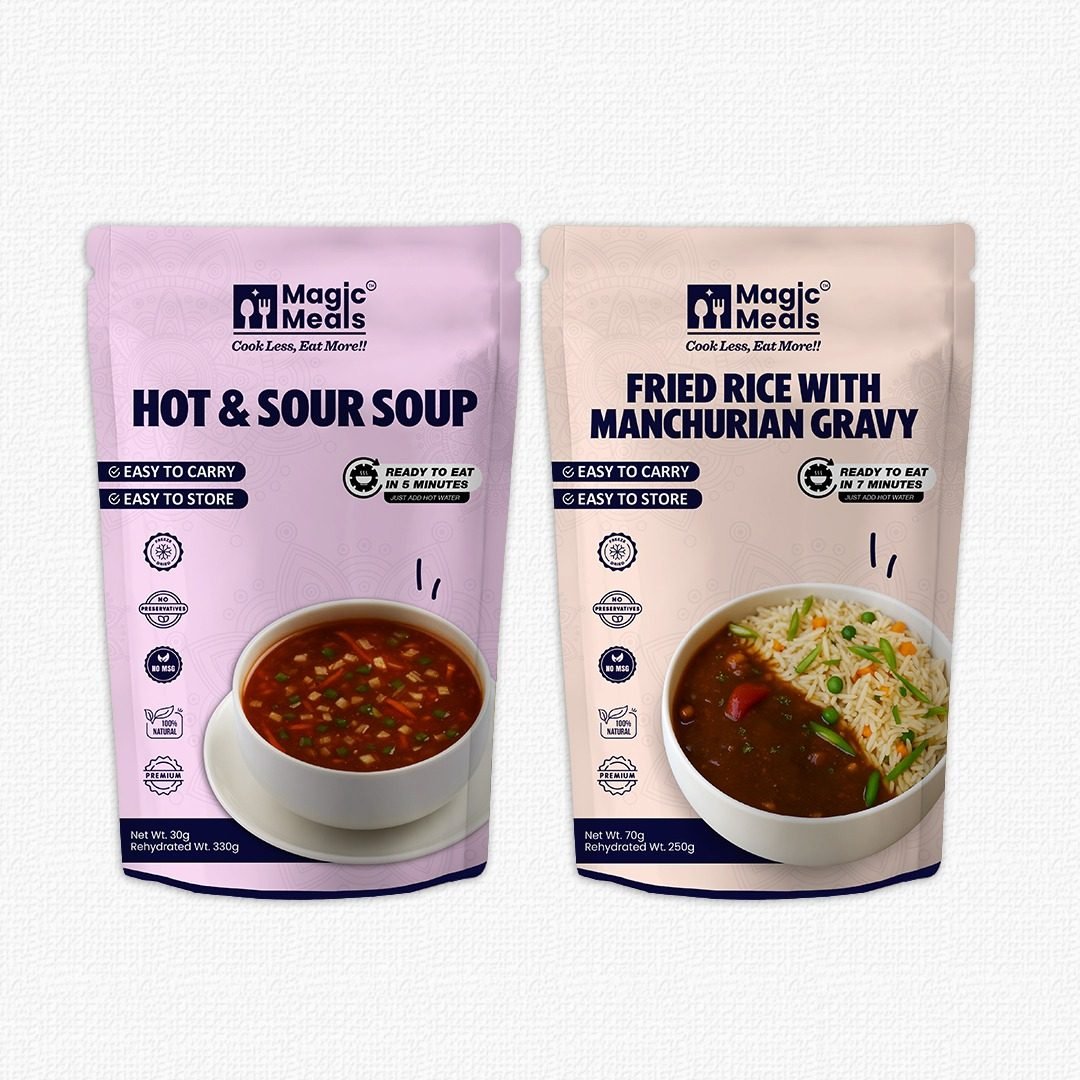 Magic Meals Indo-Chinese Combo | Hot & Sour Soup with Fried Rice & Manchurian Gravy