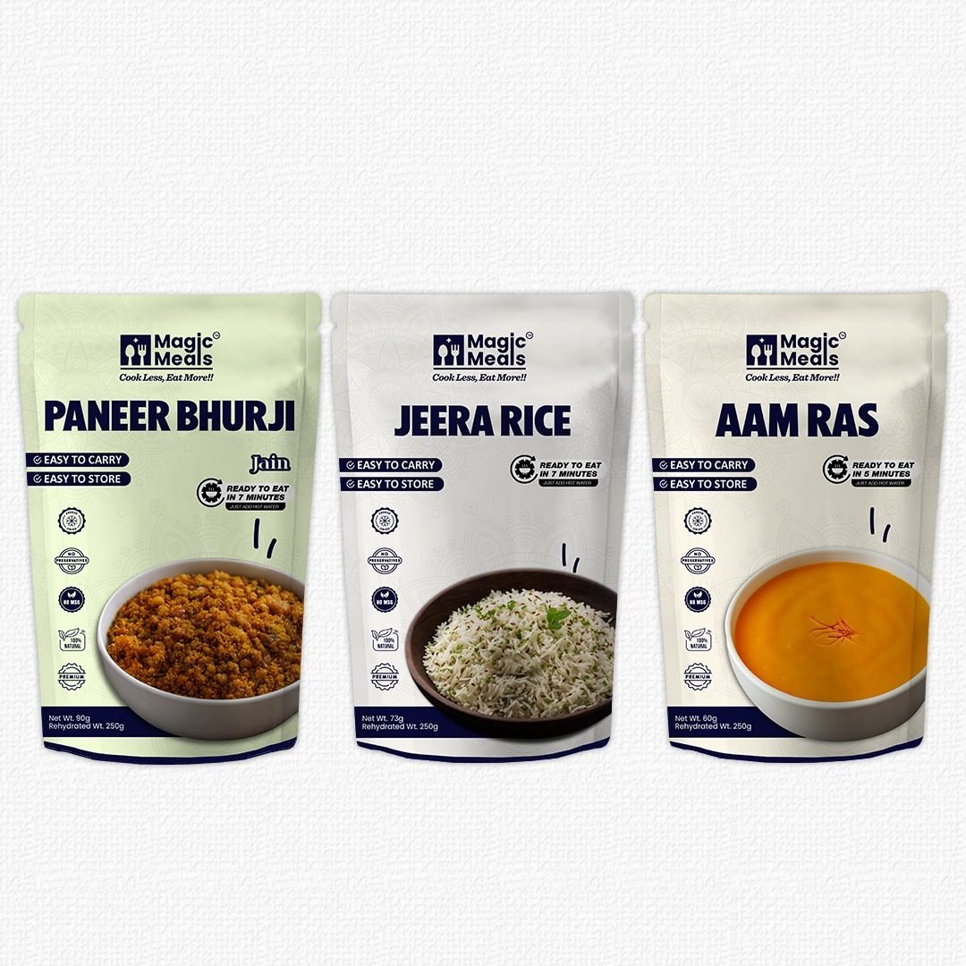 Buy Magic Meals Protein Veg Combo Online | Paneer Bhurji, Jeera Rice & Aamras